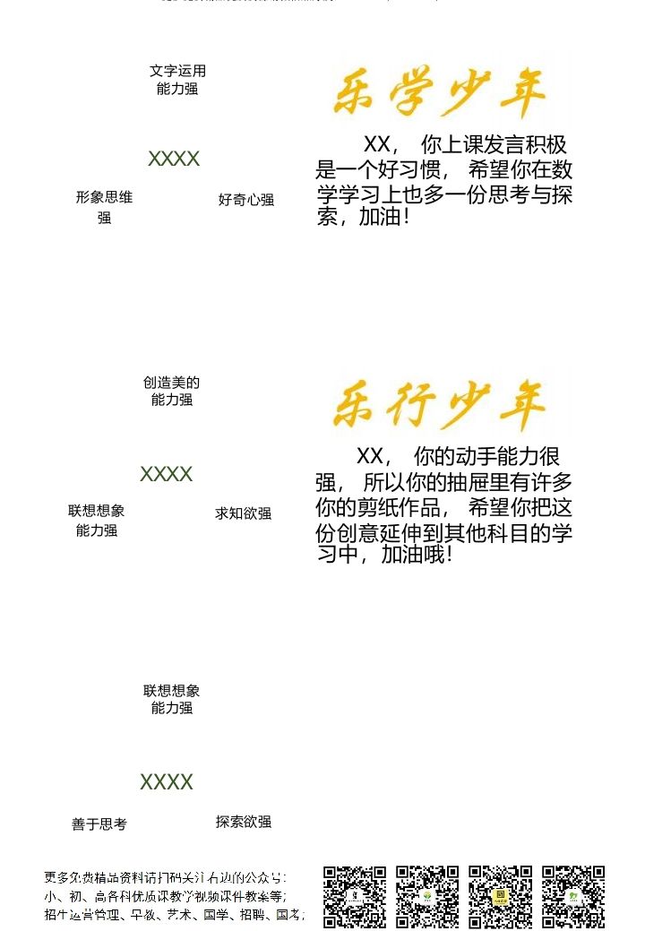 双减下的期末评语-资源基地