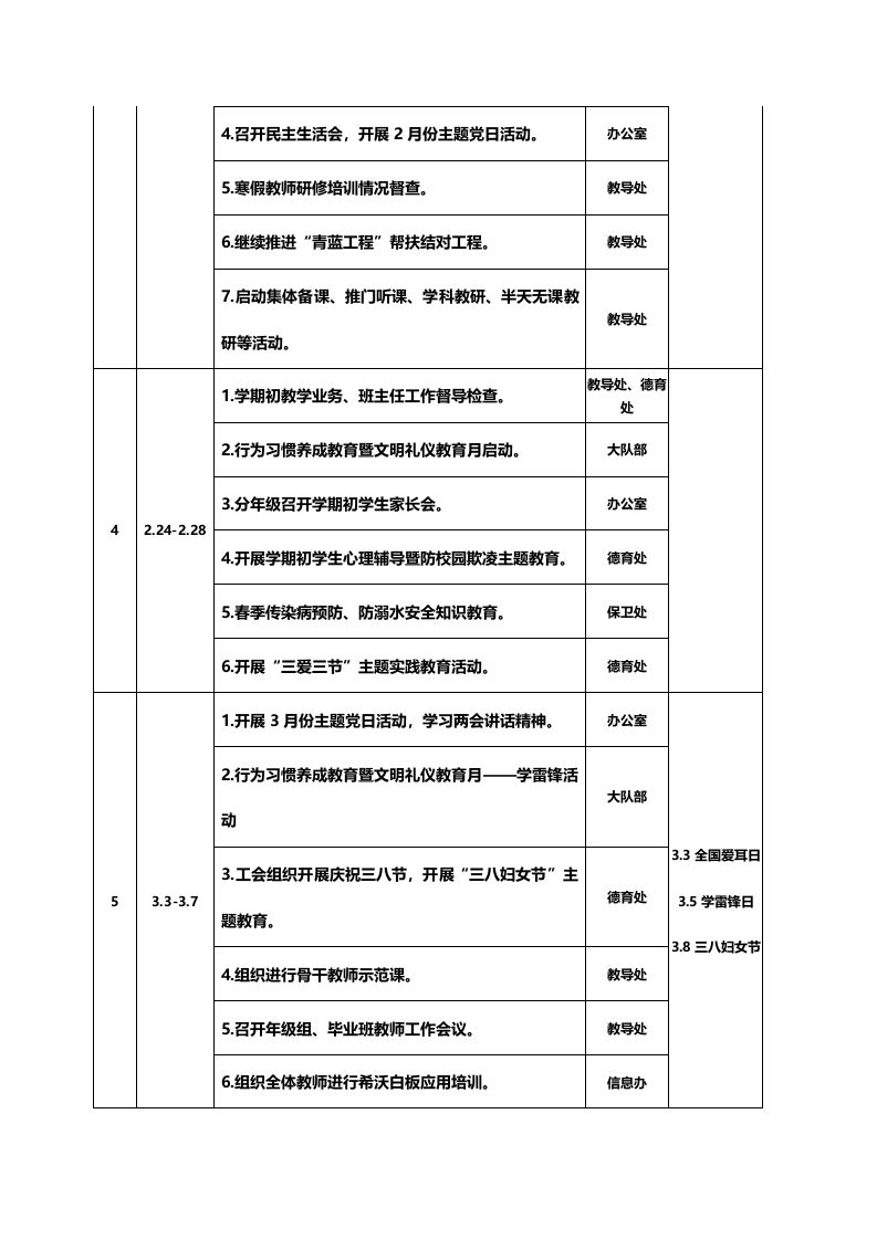 图片[2]-2025年春季学期学校全面工作安排表-资源基地