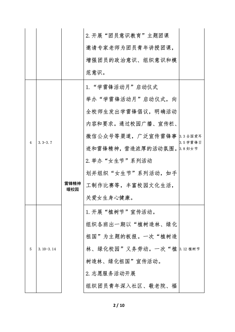 图片[2]-2025年春季学期团委工作安排表-资源基地