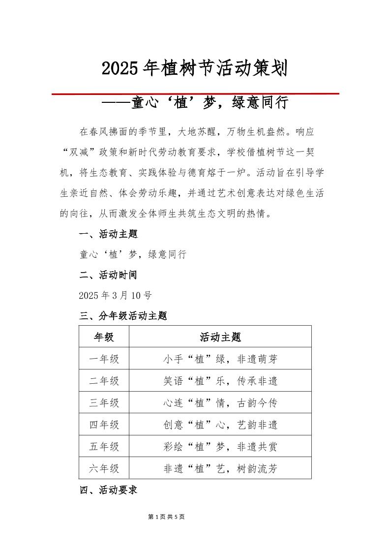 2025年植树节活动策划-资源基地
