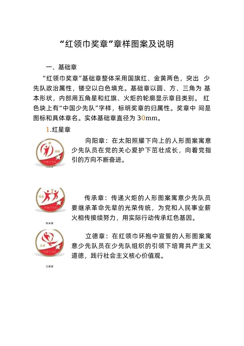 附件1：“红领巾奖章”章样图案及说明-资源基地