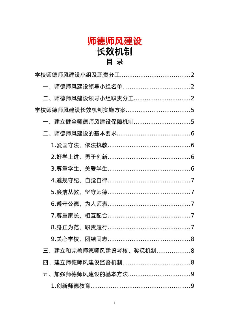 学校师德师风建设长效机制-资源基地