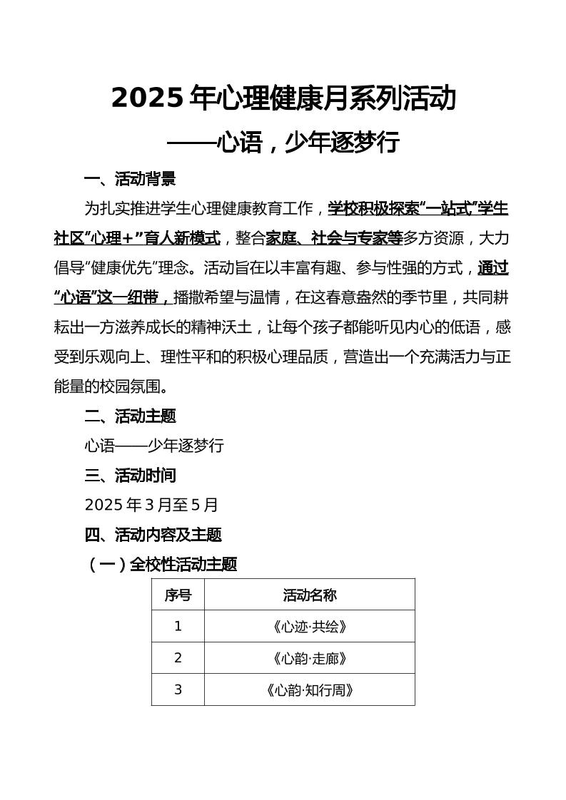 2025年心理健康月系列活动-资源基地