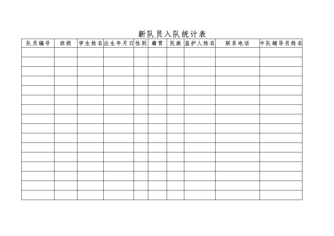新队员入队统计表-资源基地