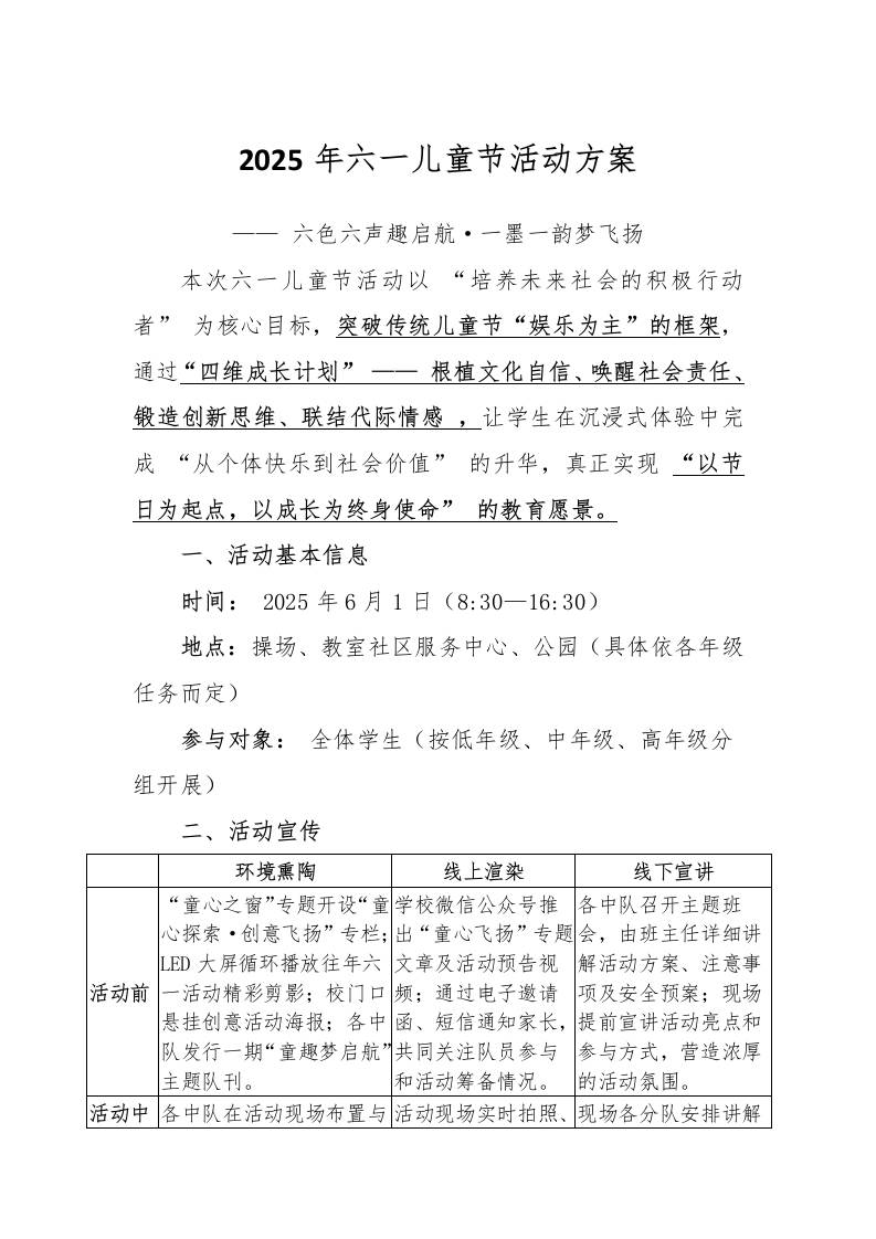 2025年六一儿童节活动方案-资源基地