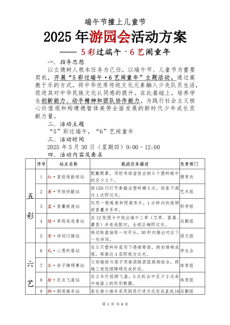 2025年端午节撞上儿童节活动方案-资源基地