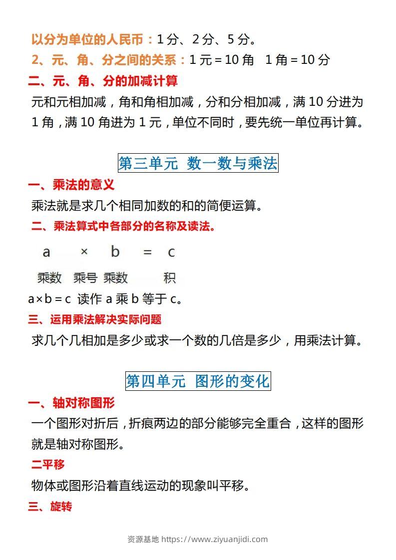 图片[2]-【北师大】二上数学重点知识点汇总预习-资源基地